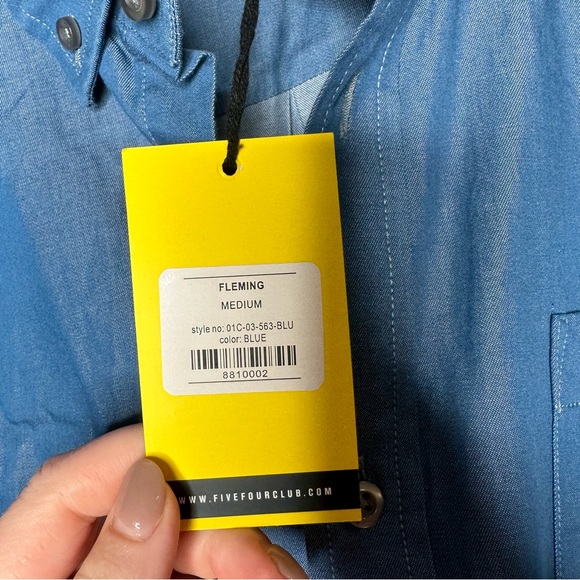 NWT Five Four Blue Button Down Shirt - Picture 5 of 7